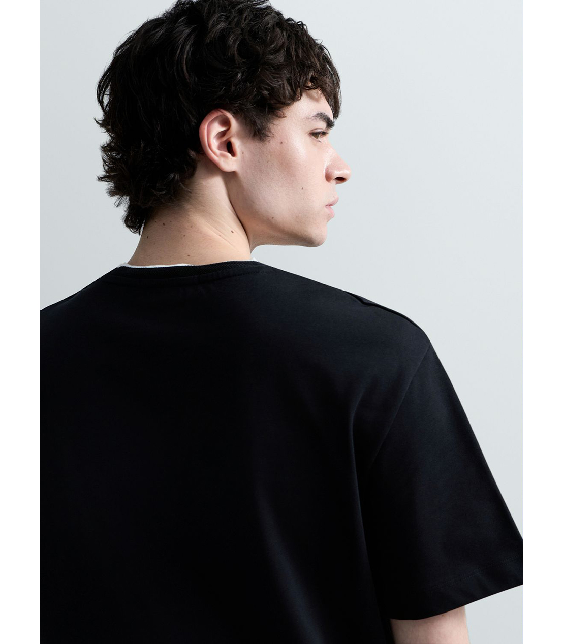 ヘビーコットンジャージートリムTシャツ 詳細画像 ブラック 7